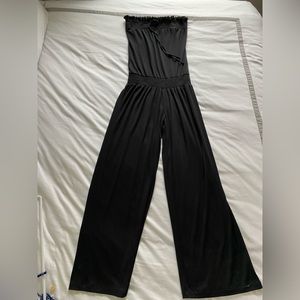 Black cotton jumpsuit.